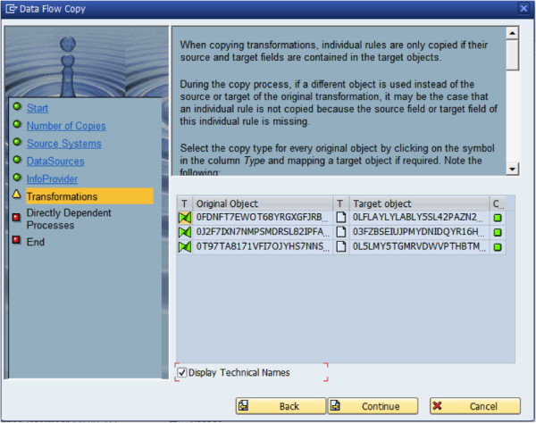 Data Flow Copy Transformations