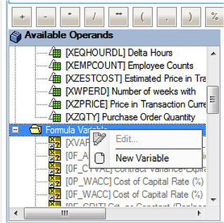 New SAP BW BEx Query Variable Creation