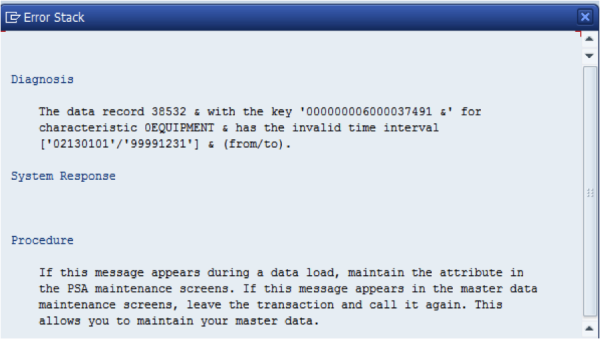 SAP BW DTP Error Diagnosis Messages