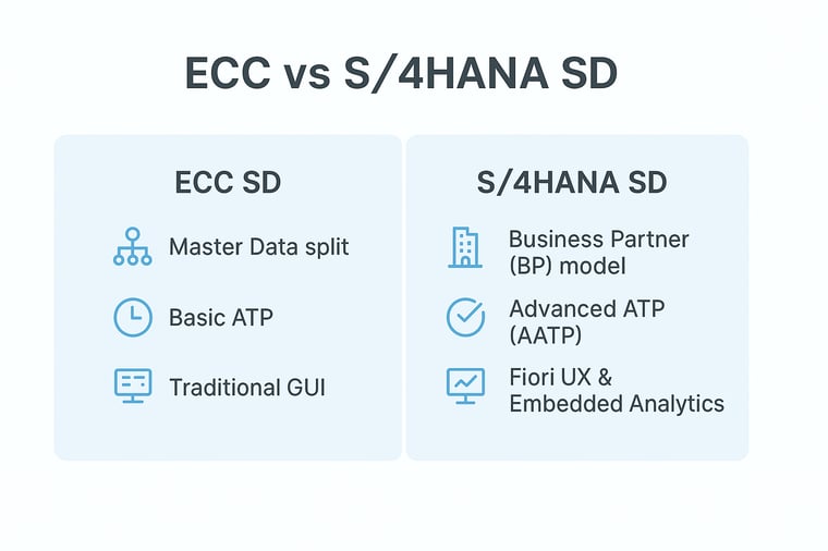 SAP SD ECC vs HANA