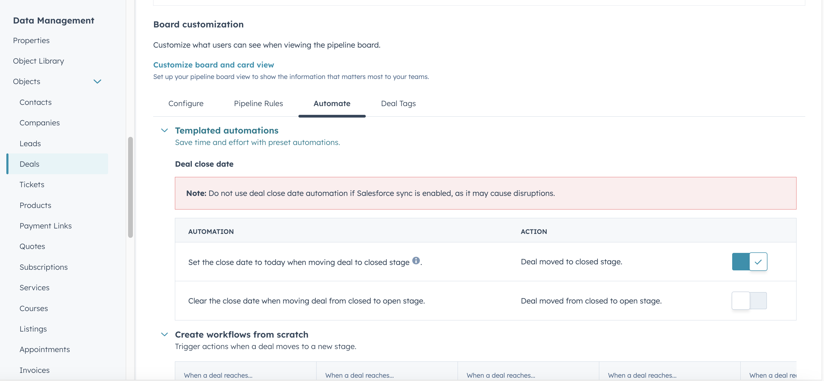 Add Deal Stage Automation