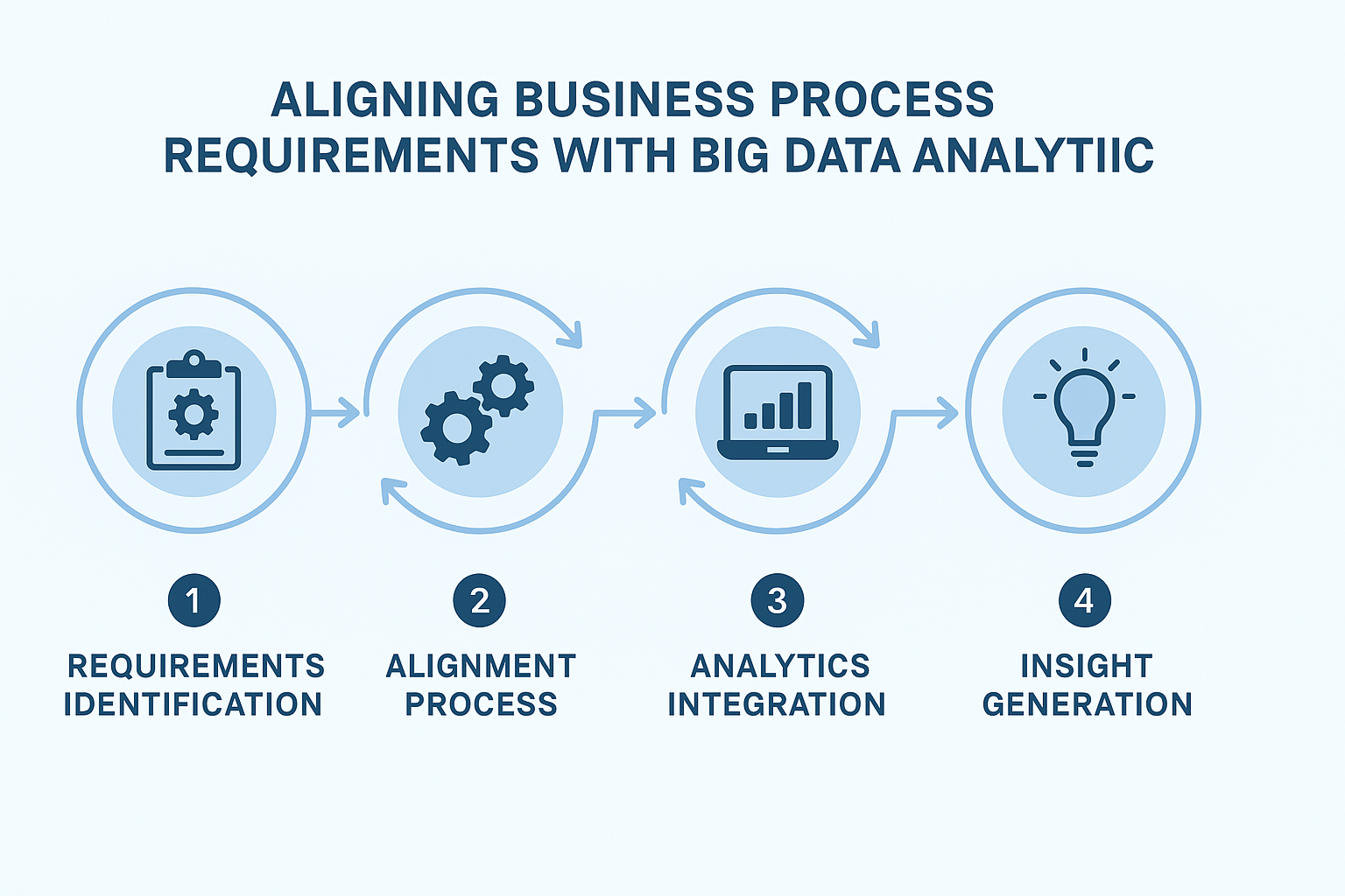 Diagram detailing the process of aligning business process requirements with big data analytics to extract valuable insights.
