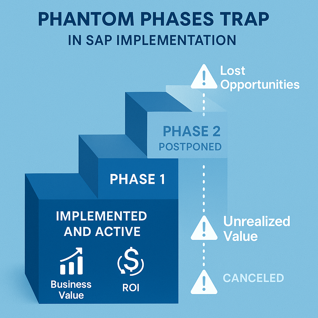 Missed value from incomplete SAP implementations through halted phases