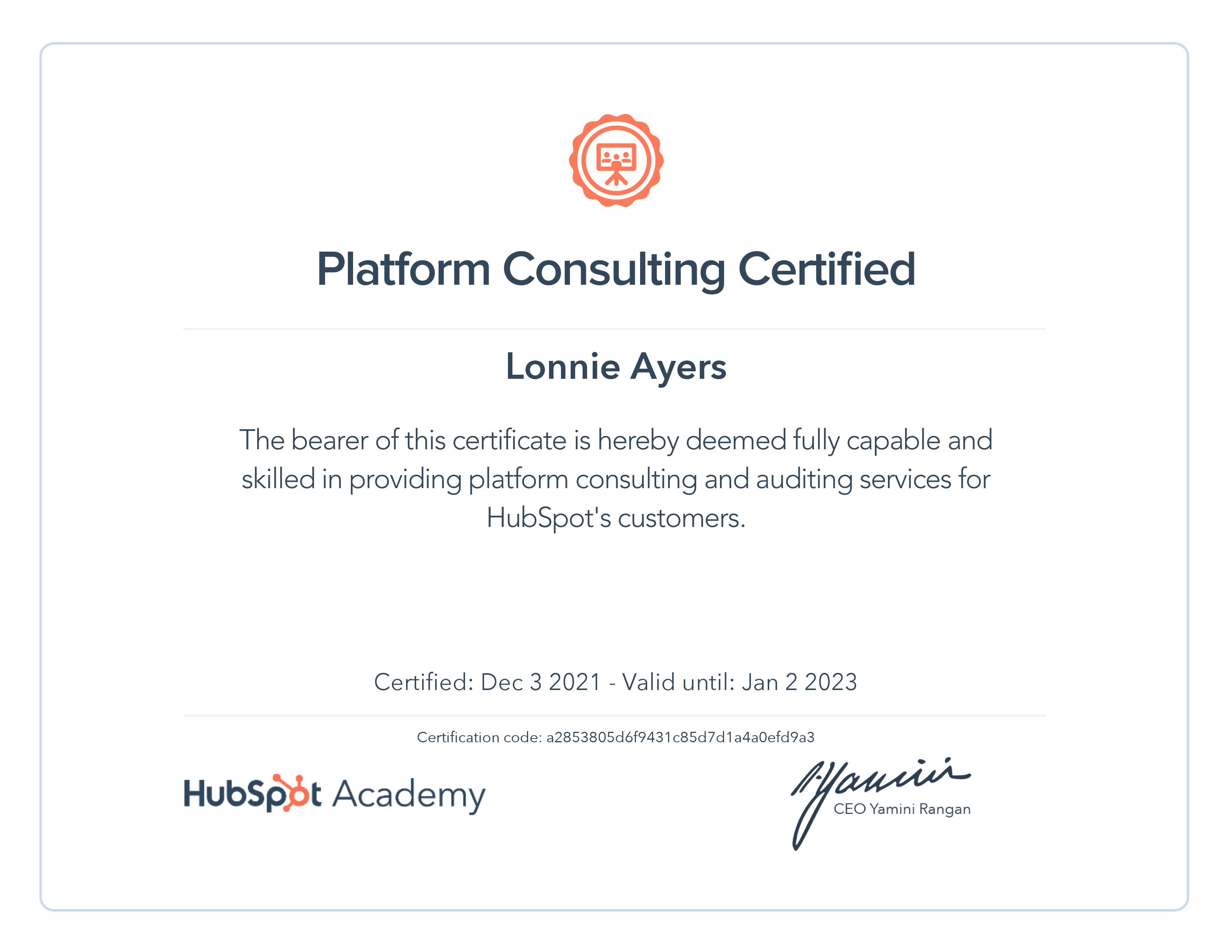 Platform Consulting Certified