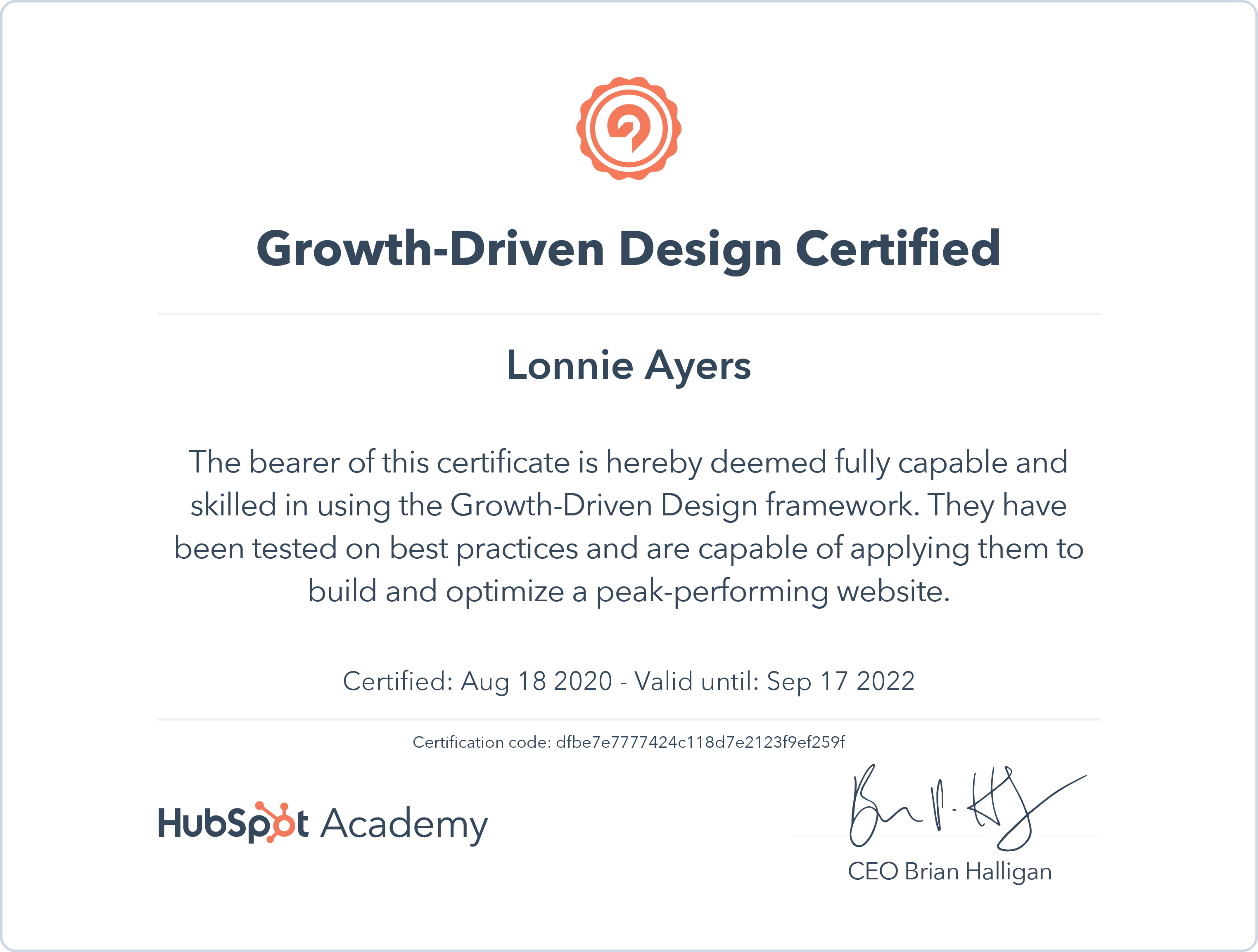 Growth Driven Design Certified